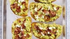 Garlic Bread Avocado Toast with Bacon