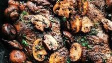 Garlic Butter Herb Steak and Mushrooms