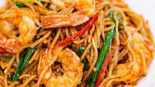Garlic Shrimp Lo Mein (虾仁捞面)