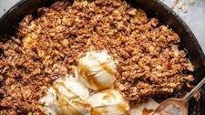 Gluten Free Peach Crisp with Salted Coconut Milk Caramel