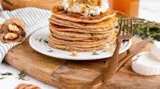 Goat cheese, Thyme, Walnut & Honey Pancakes