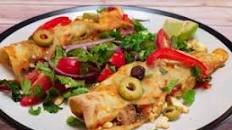 Greek-style Pork Enchiladas with Feta and Peppers