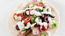 Greek Steak Tacos with Cucumber Salsa