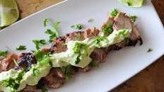 Grilled Chipotle Lime Grilled Pork Tenderloin with Avocado Cream