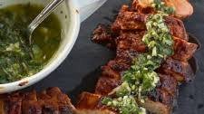 Grilled Sweet Chipotle Pork Tenderloin with Cilantro Lime Chimichurri