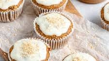 Healthy Carrot Cake Muffins with Cream Cheese Glaze