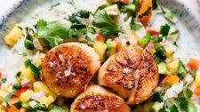 Island-Style Seared Scallops with Mango Salsa