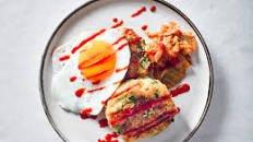 Kimchi bubble and squeak cakes