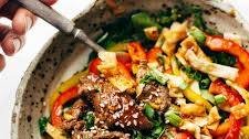 Korean BBQ Steak Bowls with Spicy Sesame Dressing