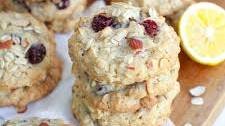 Lemon Cherry Almond Oat Cookies