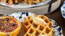 Lemon & Lavender Cornmeal Waffles with Whipped Honey Butter