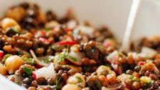 Lemony Lentil and Chickpea Salad with Radish and Herbs