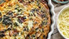 Light Caramelized Onion and Spinach Crustless Quiche