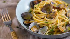 Linguine with clams and bottarga