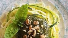 Low FODMAP Basil Walnut Pesto with Spaghetti Squash & Zucchini Noodles