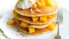 Mango coconut pancakes