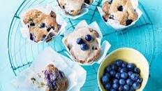 Maple-glazed blueberry muffins