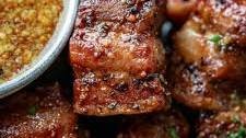 Maple Mustard Pork Belly Bites
