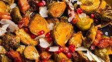 Maple Roasted Brussels Sprouts with Pork Belly