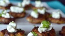 Mini Crab Cakes with Lime Cilantro Sauce