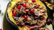 Mushroom and Quinoa Stuffed Acorn Squash