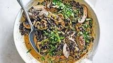 Mushroom & lentil stroganoff