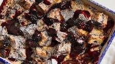 Nutella Bread Pudding With Blackberry Coulis