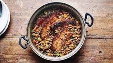 One-pot roast pork and lentil braise