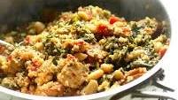 One Pan Quinoa with Chicken Sausage and Kale