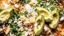 One Skillet Street Corn Chicken Enchilada Bake