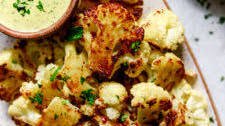 Oven Roasted Cauliflower with Tahini Sauce