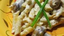 Pasta with Chicken and Mushroom Alfredo Sauce