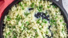 Pea and Goat Cheese Cauliflower Rice Risotto