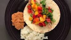 Peach Salsa Chicken Tacos