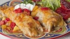 Peach Salsa Pork Enchiladas