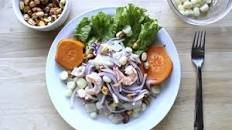 Peruvian Ceviche Mixto with Sweet Potato