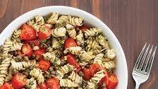 Pesto Pasta with Blistered Tomatoes and Capers