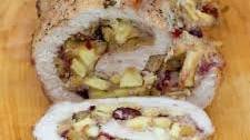 Pork Loin Roast with Apple Cranberry and Walnut Stuffing