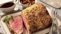 Prime Rib with Blue Cheese Crust and Shallot Jus