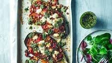Ratatouille-stuffed aubergine