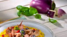 Ratatouille di totani e melanzane su cous cous
