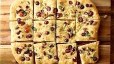 Roasted Almond Focaccia with Grapes and Rosemary