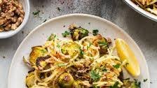 Roasted brussel sprout pasta