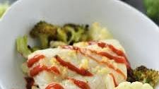 Roasted Cod with Broccoli & Cauliflower