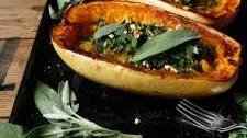 Roasted Spaghetti Squash with Walnut Sage Pesto