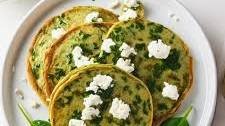 Savory Spinach and Feta Pancakes with Greek Yogurt | Light and Fluffy Brunch or Dinner Recipe