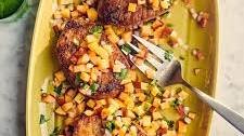 Seared Pork Chops with Peach Salsa