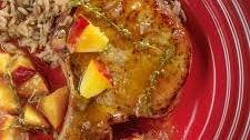 Seared Pork Chops with Peach Thyme Glaze