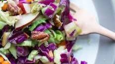 Shredded Brussel Sprouts Slaw with Maple Mustard Vinaigrette