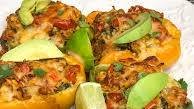 Shrimp and scallop stuffed peppers